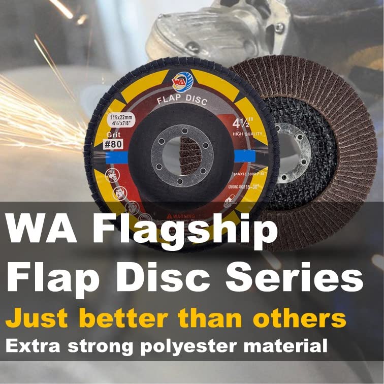 WA 50 unidades - Discos de láminas de alúmina calcinada de alta densidad de 4 1/2" x 7/8" para metal/acero inoxidable/madera T29