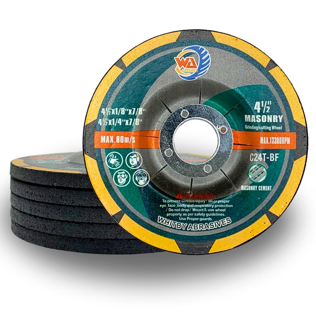 Whitby Abrasives 4-1/2 inch concrete and masonry grinding wheels, 5 pack