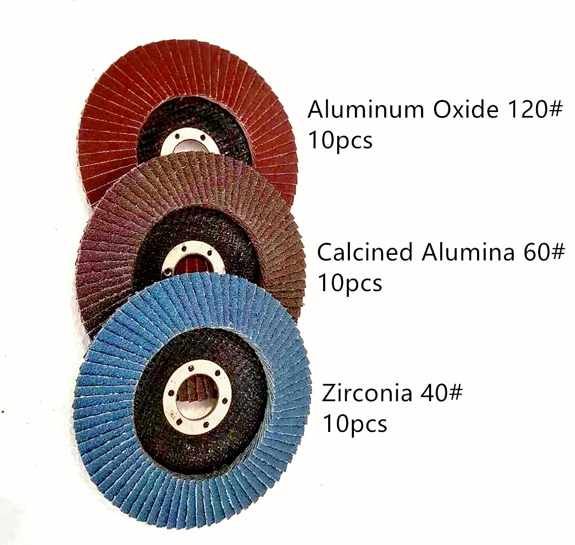 30 PACK 5" Flap Discs – Assorted Grit Zirconia & Aluminum Oxide