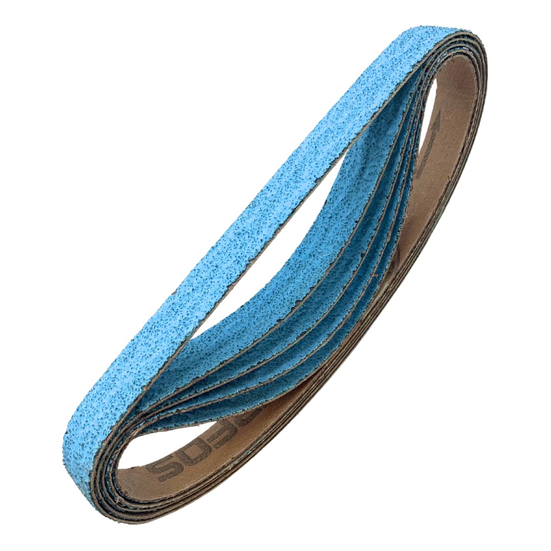 Lot de 10 bandes abrasives en zircon 20x520mm (3/4" x 20-1/2")