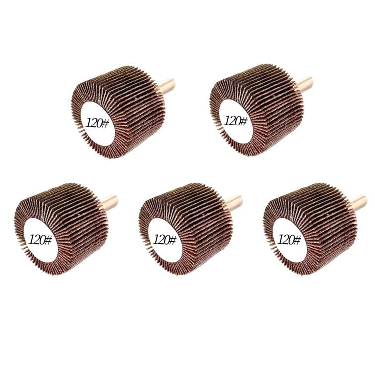 5 PACK 1-1/2" x 1" x 1/4" Aluminum Oxide Mounted Flap Wheels with 1/4" Shank