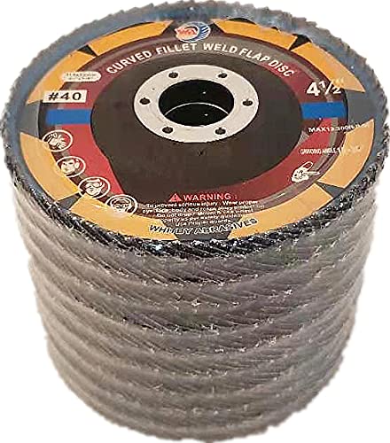 10 PACK 4-1/2" x 7/8" Curved Edge VSM Zirconia Flap Discs, 40 Grit