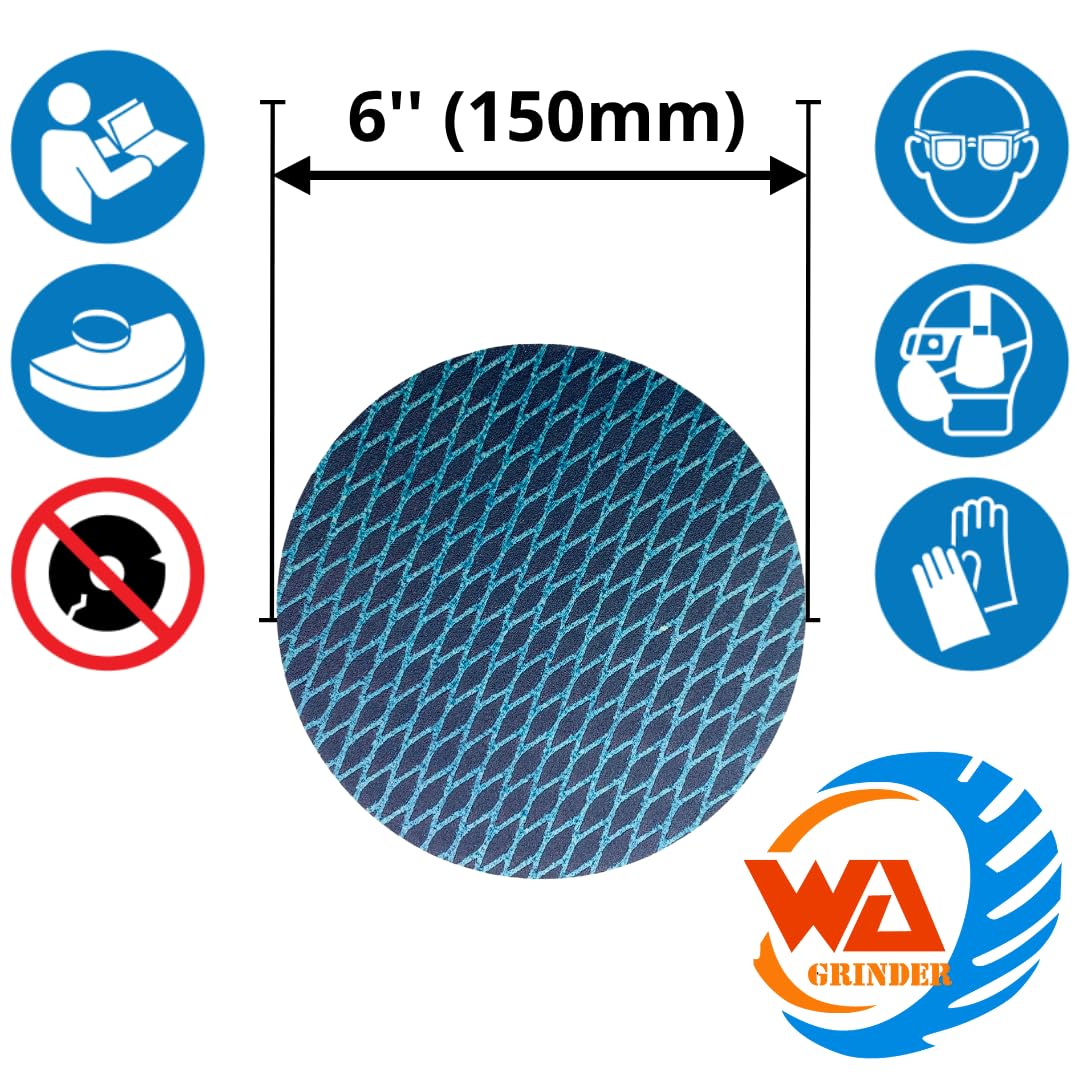 50 PACK 6" Diamond Hook & Loop Sanding Discs – Assorted Grits
