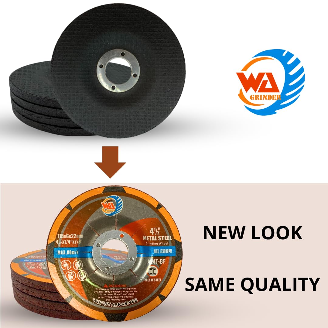 5 PACK 4-1/2" x 1/4" x 7/8" Depressed Center Grinding Wheels for Metal