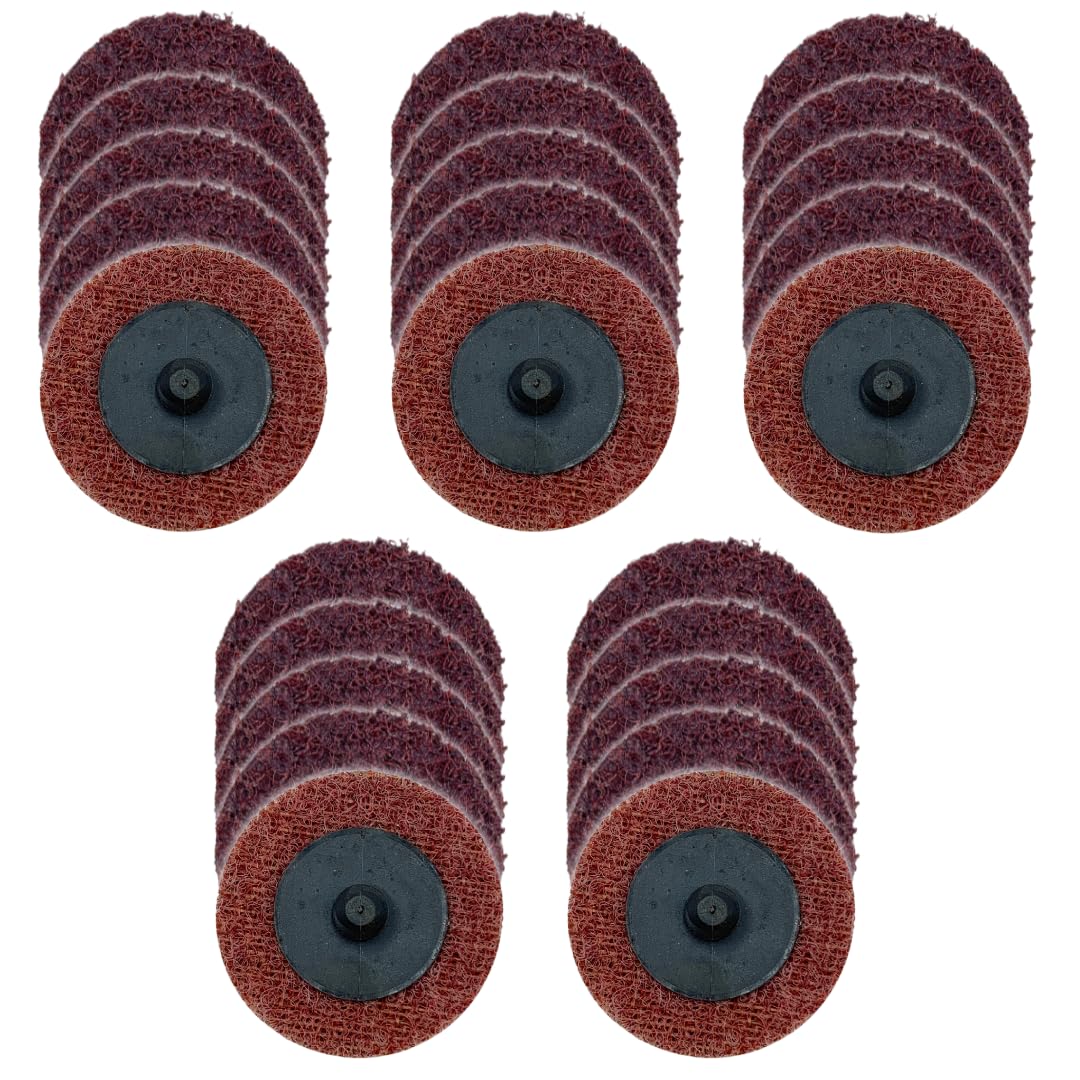 Whitby Abrasives 2 inch medium non-woven surface conditioning discs with 1/4 inch holder, 25 pack