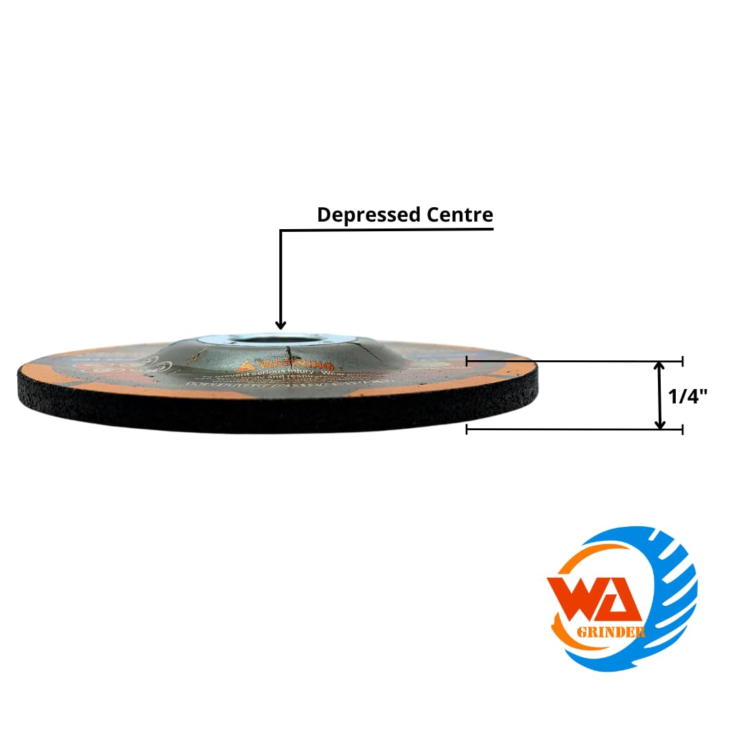 25 PACK 4-1/2" x 1/4" x 7/8" Depressed Center Grinding Wheels for Metal (Black)
