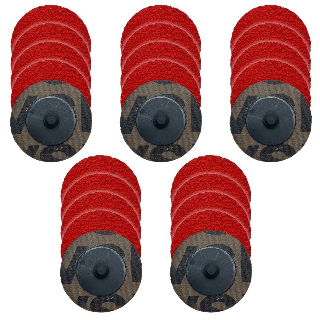 Whitby Abrasives 2 inch ceramic roll lock sanding discs, 36 grit, 25 pack