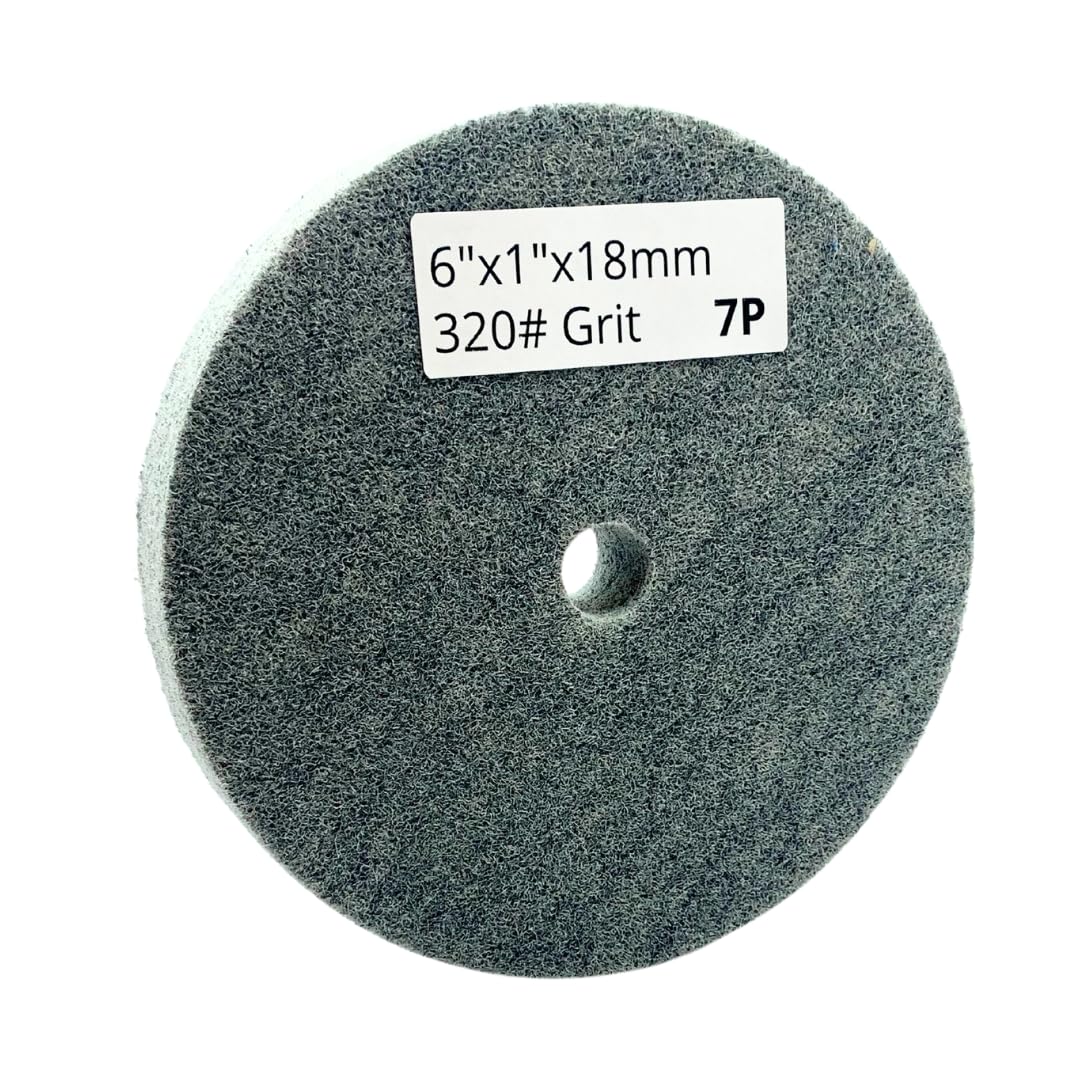 Rueda de pulido y esmerilado de fibra de nailon para banco 6"x1"x18mm, 7P