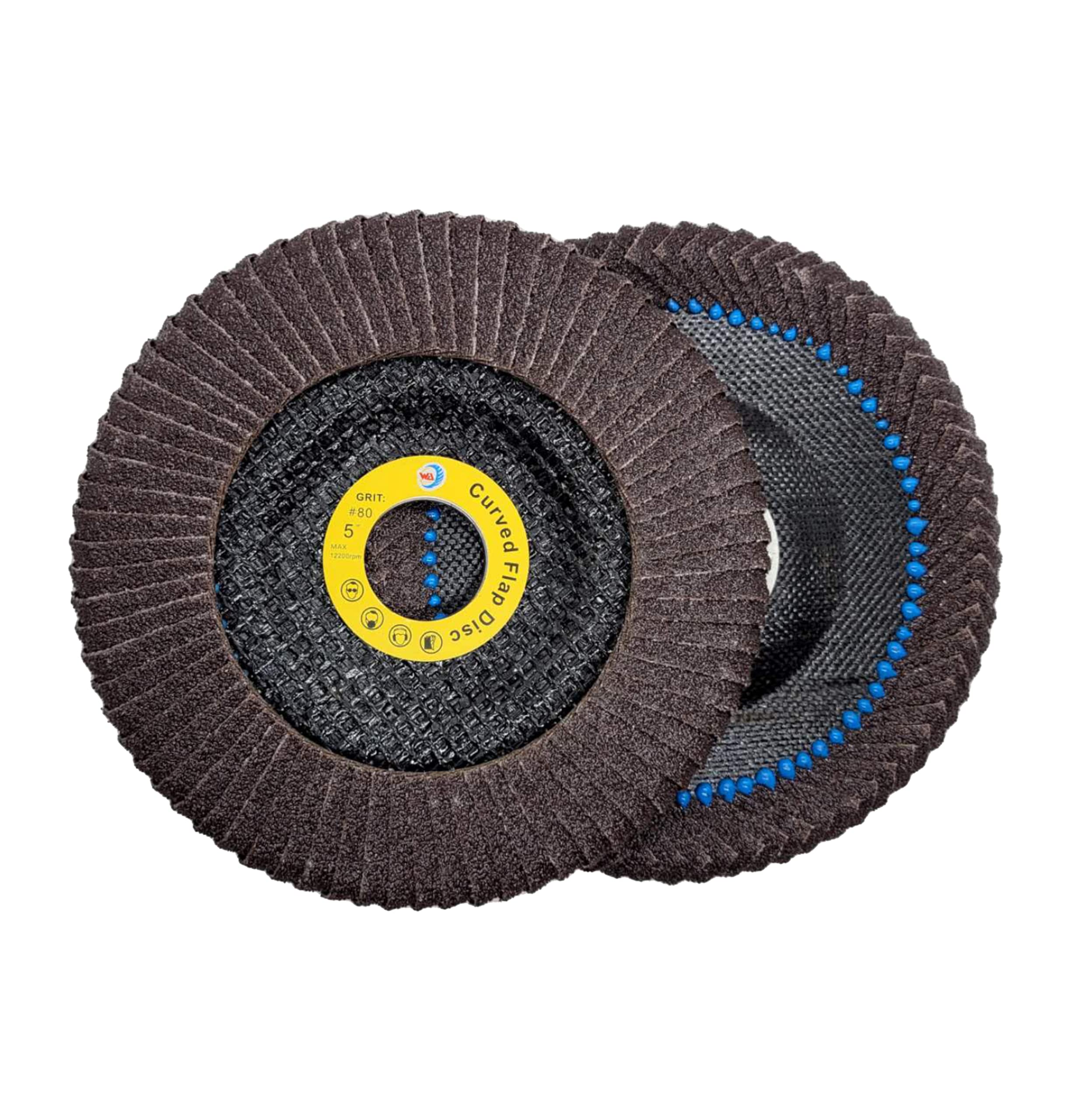 WA PAQUETE DE 5 - Disco de láminas de alúmina calcinada de borde curvo de 5" x 7/8"