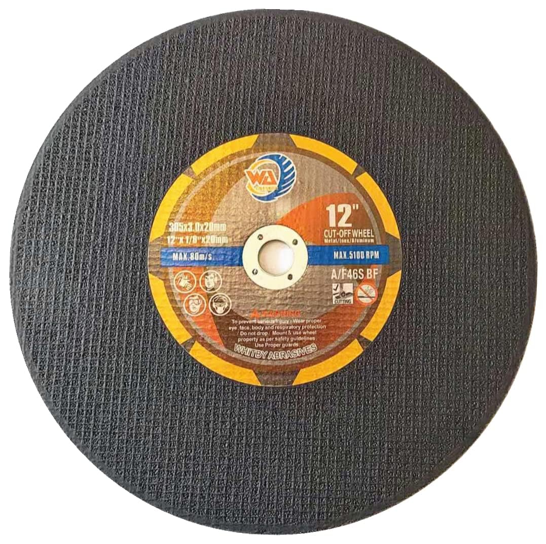 12" x 1/8" x 20mm Chop Saw Cut-Off Wheels for Metal & Stainless Steel