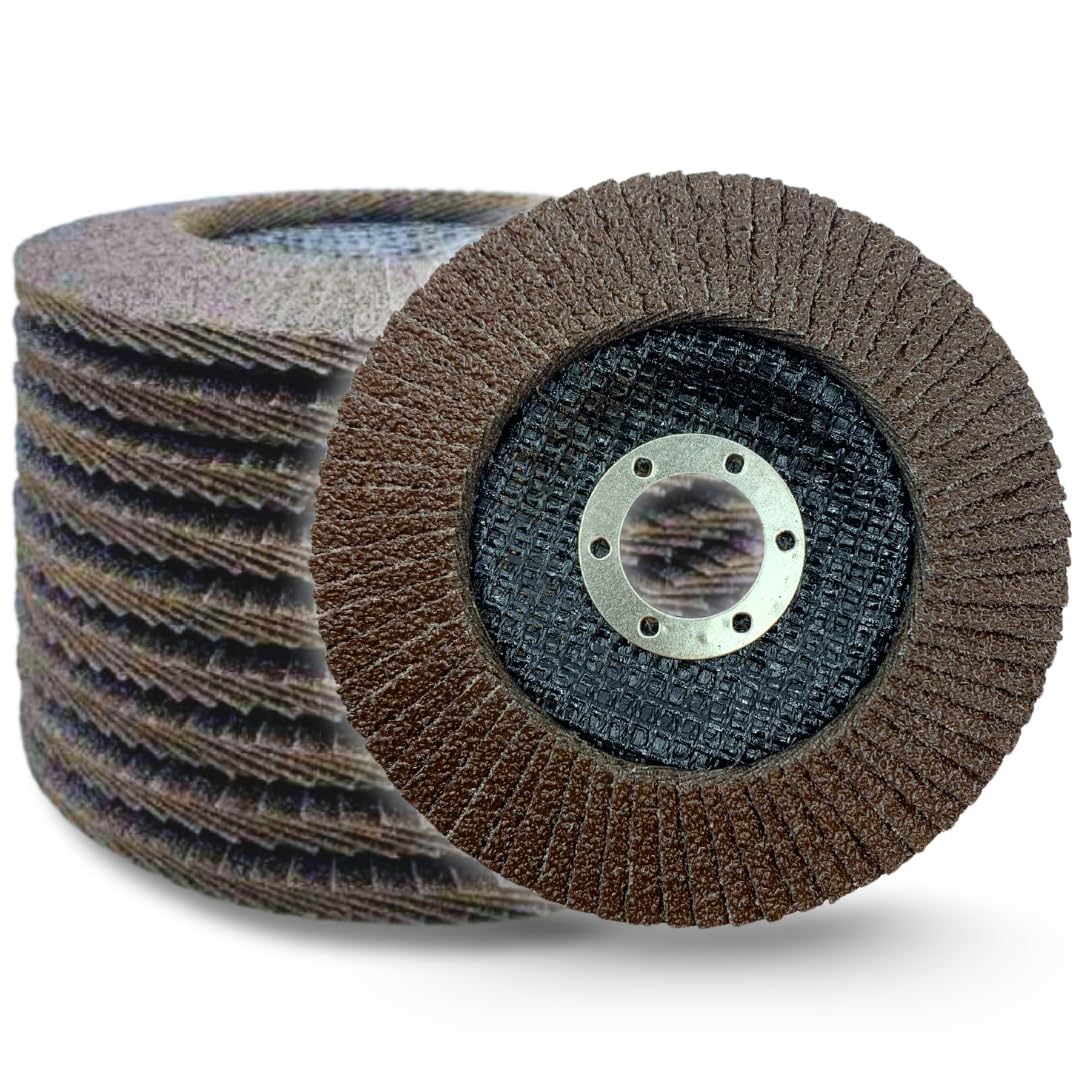Whitby Abrasives 4-1/2 inch calcined alumina Type 29 flap discs, assorted grit, 10 pack