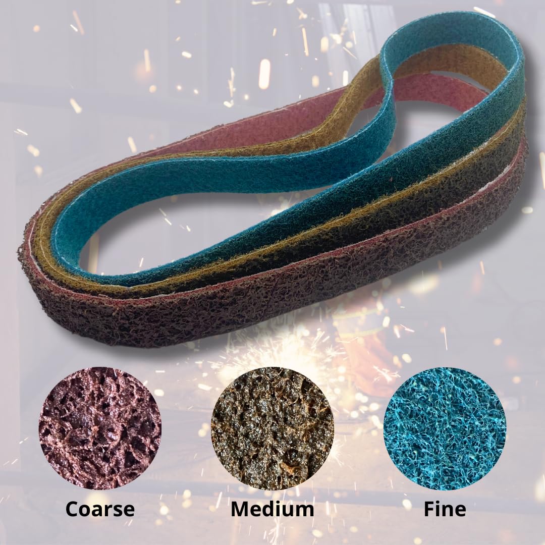 Whitby Abrasives 1 x 30 inch non-woven surface conditioning sanding belts, 3 pack