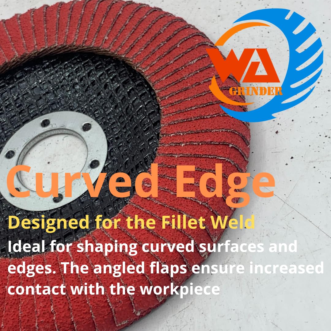 3 PACK 5" x 7/8" Curved Edge VSM Ceramic Flap Discs, 40 Grit for Fillet Welds