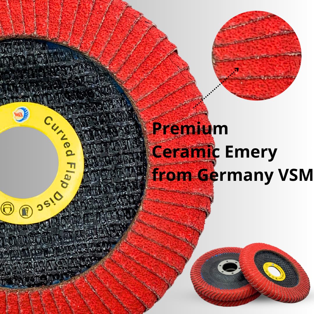 3 PACK 4-1/2" x 7/8" Curved Edge VSM Ceramic Flap Discs