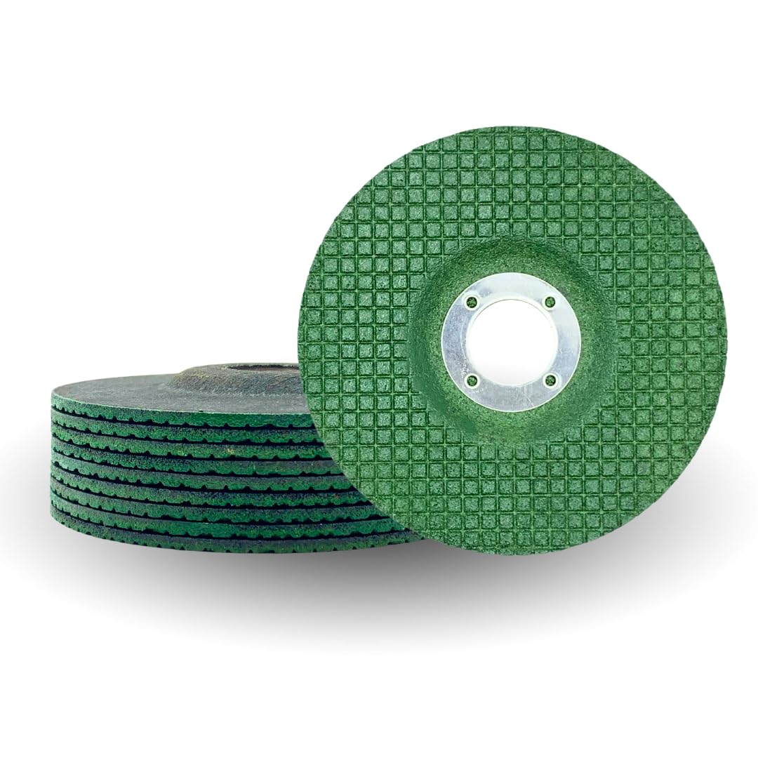 WA GRINDER paquete de 10 discos de desbaste flexibles de 4 1/2" y 60 granos para metal, grano de circonio, 1/8" de espesor, árbol de 7/8", centro deprimido para amoladora angular, MAX 13300 RPM (4½" Grano 60)