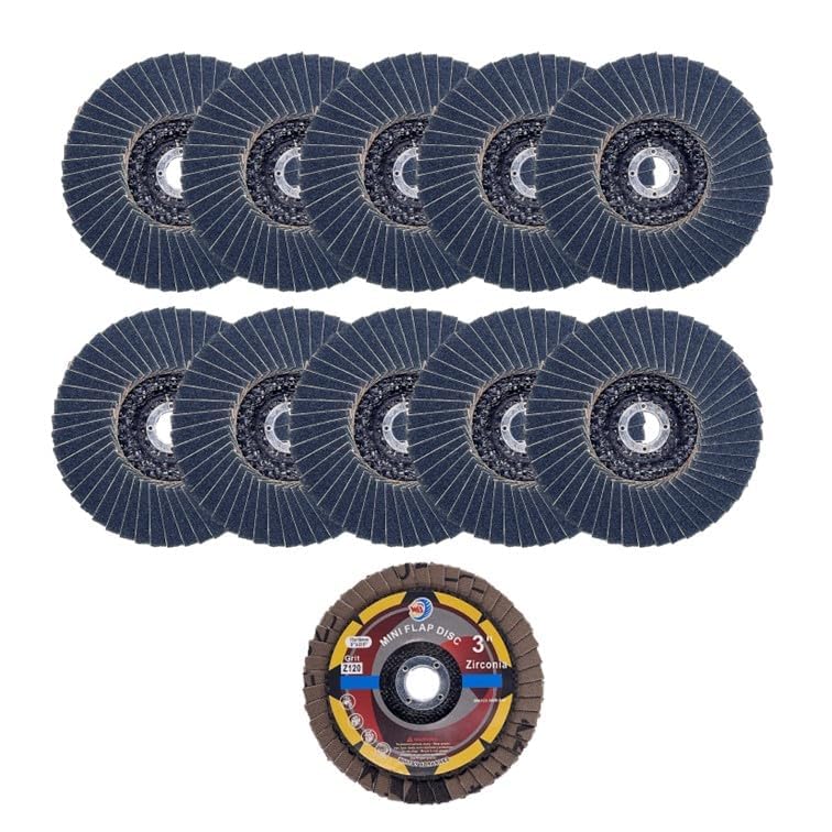 10 PACK 2" Mini VSM Zirconia Flap Discs with 3/8" Arbor