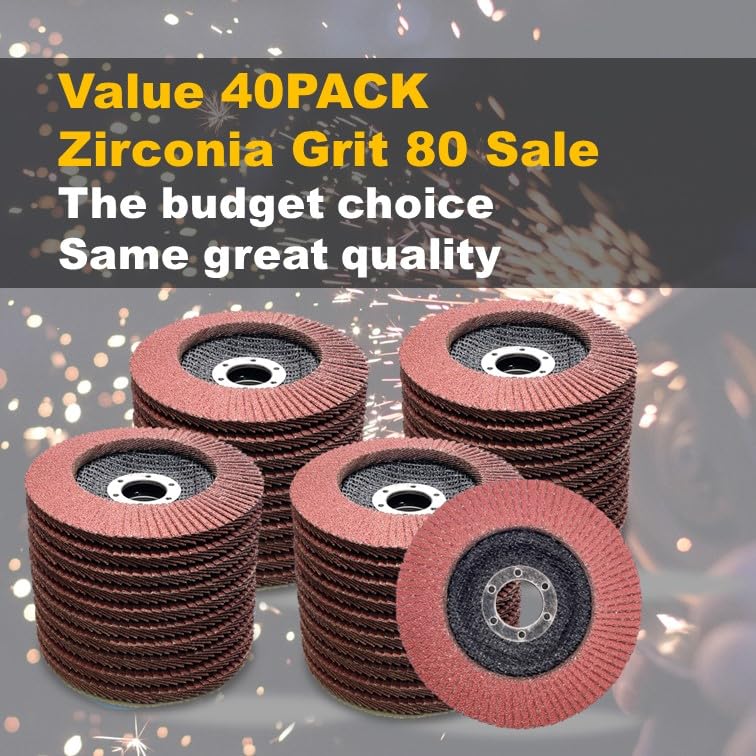 Paquet économique - Disques à lamelles en zircone de 4 1/2 po x 7/8 po, pour meuleuses d'angle, disques à poncer, meules pour acier inoxydable/métal, T29
