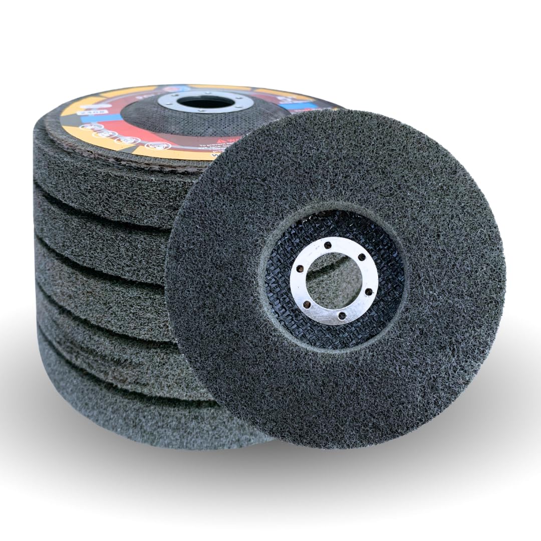 5 PACK 4-1/2" x 7/8" Nylon Fibre Polishing Flap Discs, 240 Grit