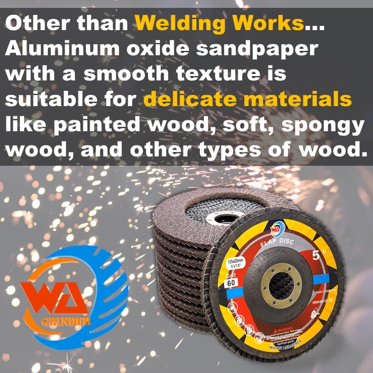 20 PACK 5" x 7/8" Calcined Alumina Flap Discs – Assorted 40/60/80 Grit