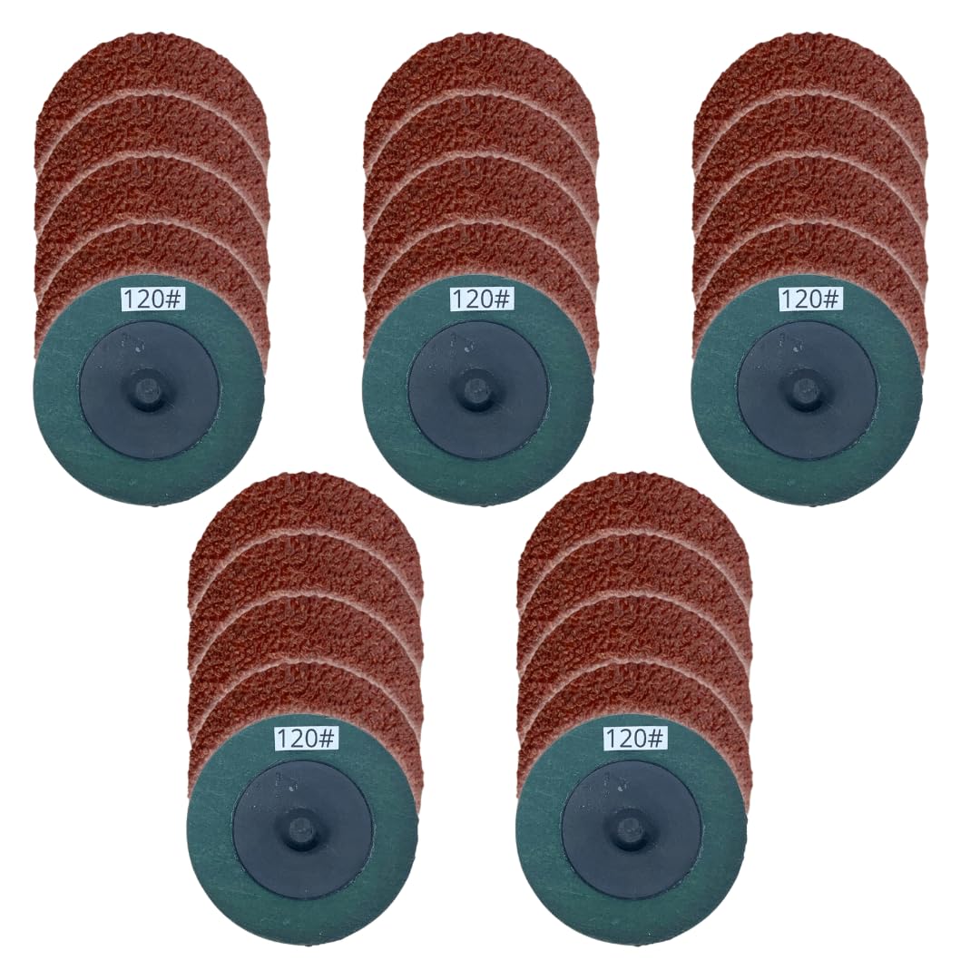 WA 25PACK - Discos de lija de cambio rápido de 2", discos de desbaste con respaldo de fibra de resina
