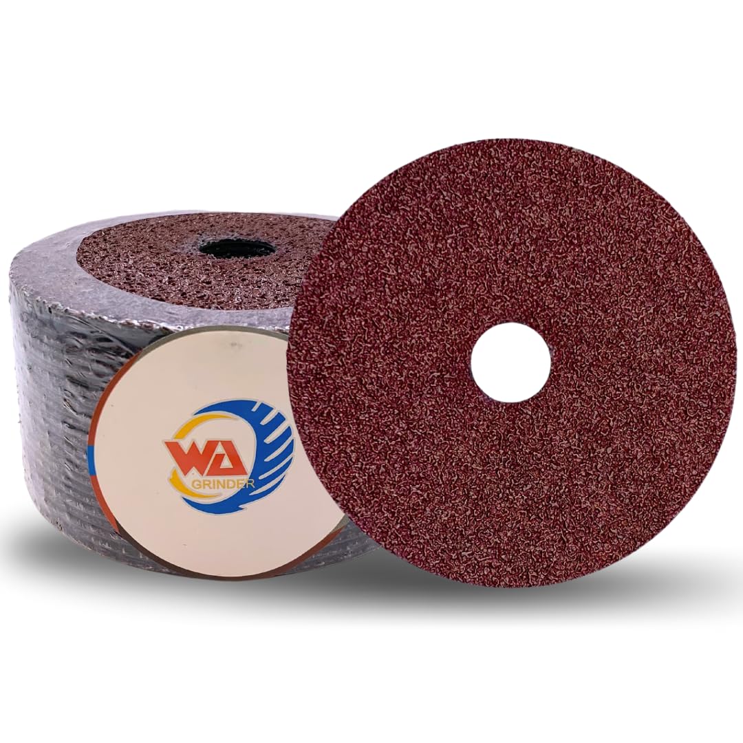Whitby Abrasives 7 inch aluminum oxide resin fiber discs, 24 grit, 25 pack
