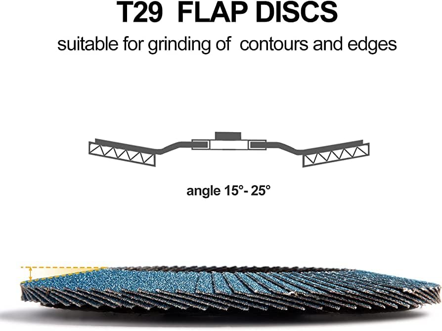 10 PACK 5" x 7/8" Type 29 Flap Discs, 120 Grit