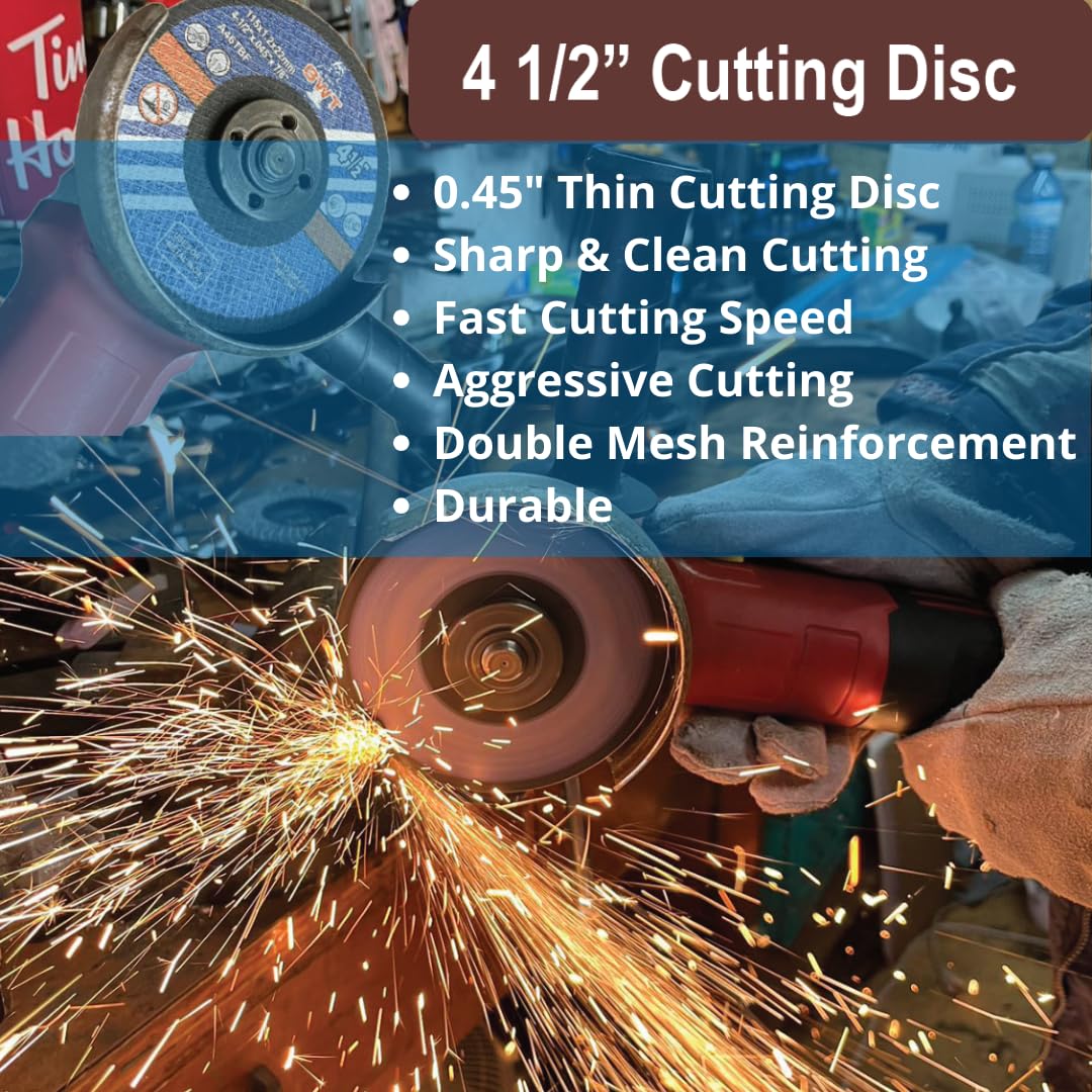 50 PACK 4-1/2" x 0.045" x 7/8" Cutting Wheels for Metal & Stainless Steel