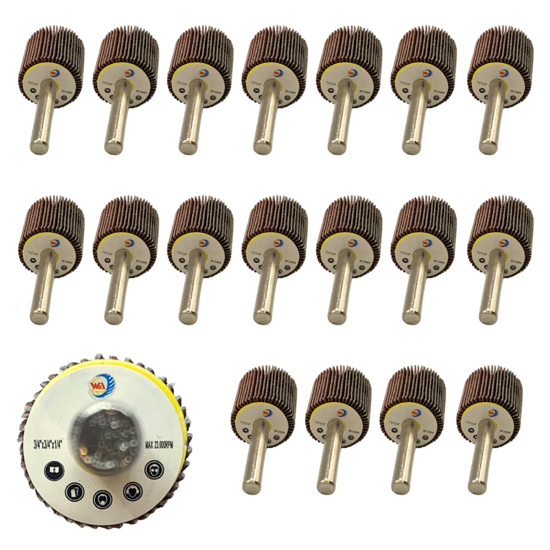 WA 18PAQUETE - Muelas abrasivas de láminas montadas duraderas de alto rendimiento, grano surtido 6x60#, 6x80#, 6x120#, Muelas abrasivas de óxido de aluminio con forma cónica