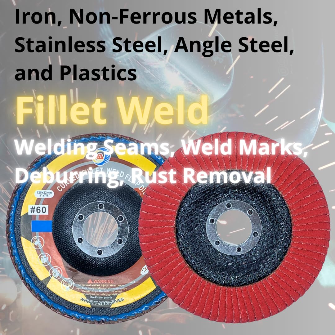 3 PACK 4-1/2" x 7/8" Curved Edge 60 Grit Ceramic Flap Discs for Metal & Stainless Steel