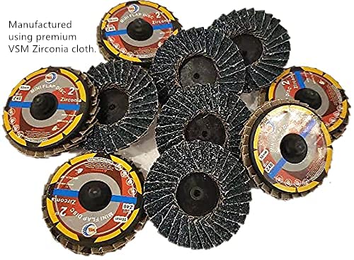 WA 10PACK - Discos de lija de circonio con cierre rápido y cambio rápido, para desbaste y lijado