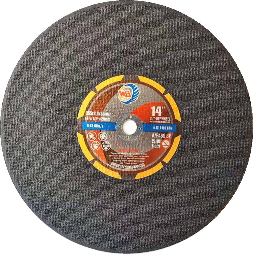 Whitby Abrasives 14 inch chop saw cutting wheels for metal and stainless steel, 5 pack