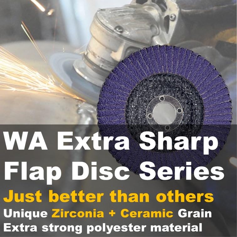 5 PACK 4" x 5/8" Ceramic/Zirconia Curved Edge Flap Discs