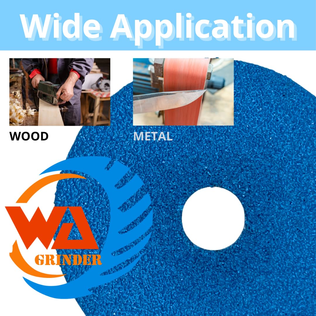 WA 25PACK - Discos de lija de fibra de resina de circonio premium, eje de 7/8'' pulgadas, para madera, metal, aluminio, acero inoxidable, fibra de vidrio, en amoladora angular