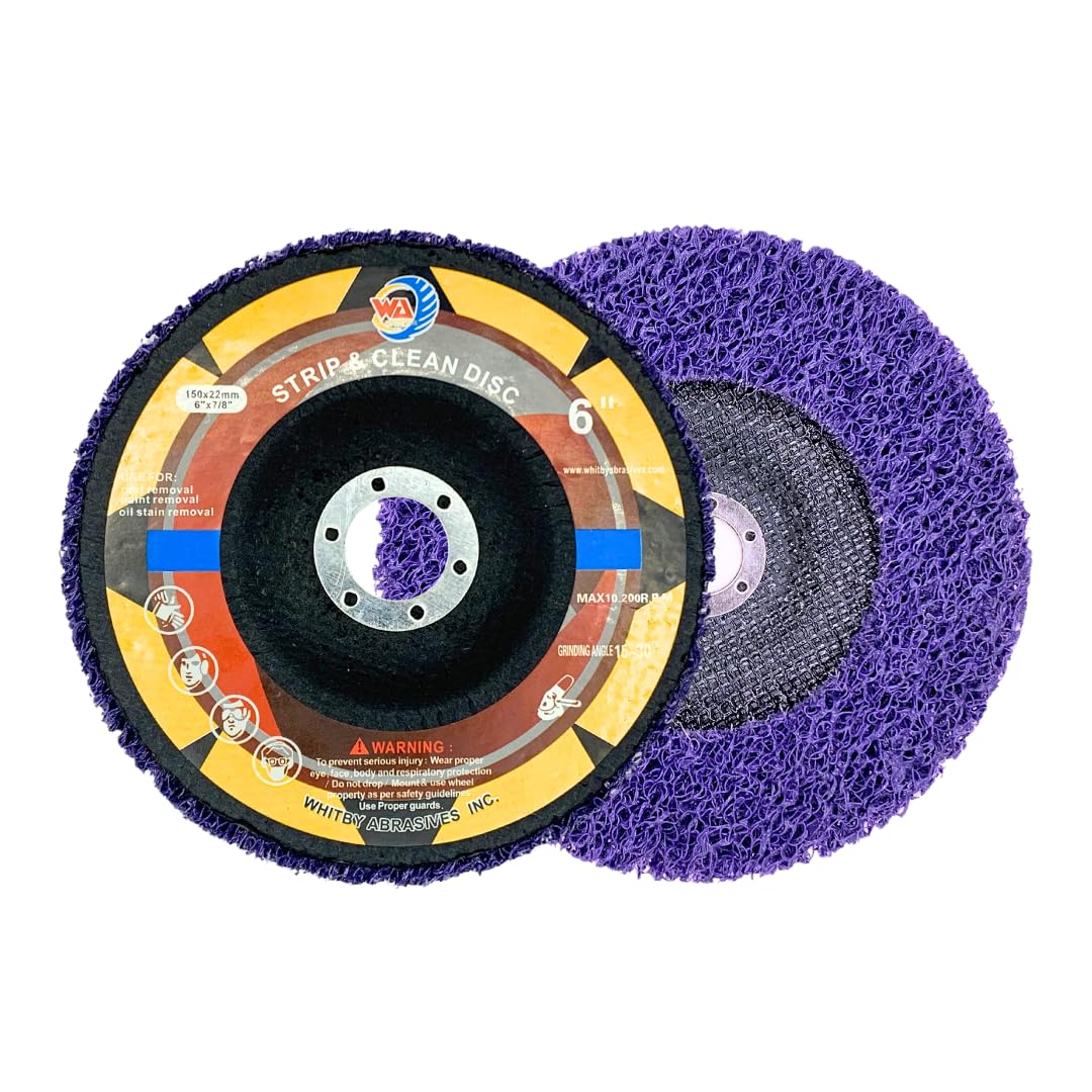 Whitby Abrasives 6 inch purple strip and clean disc for angle grinders