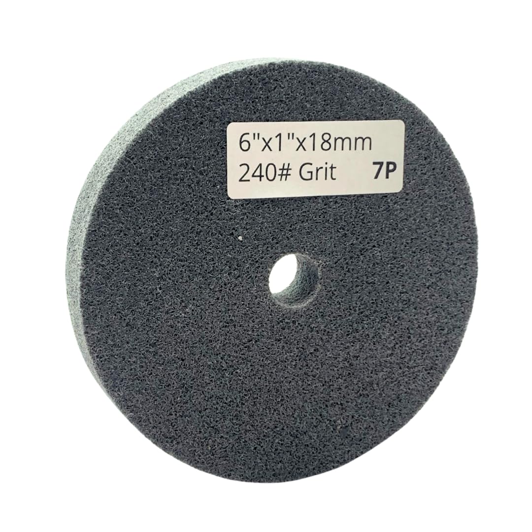 Rueda de banco de fibra de nailon de 6", grano 240, para pulido y desbaste