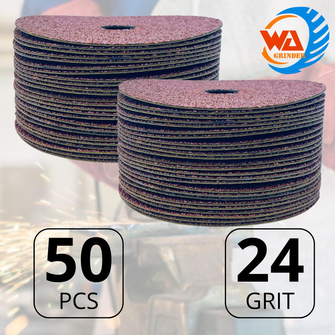 WA 50PACK - Disco de lijado y desbaste de fibra de resina de 6" X 7/8"