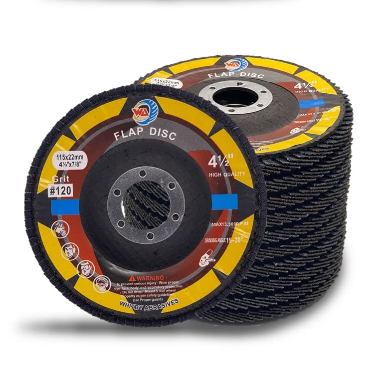 Whitby Abrasives 4-1/2 inch silicon carbide masonry flap discs, 10 pack