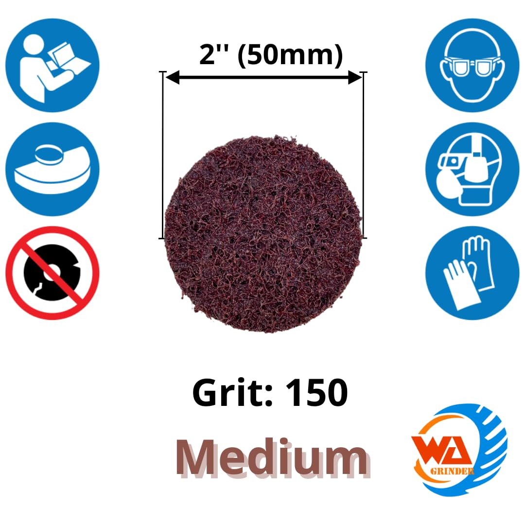 25 PACK 2" Medium Non-Woven Surface Conditioning Disc with 1/4" Holder