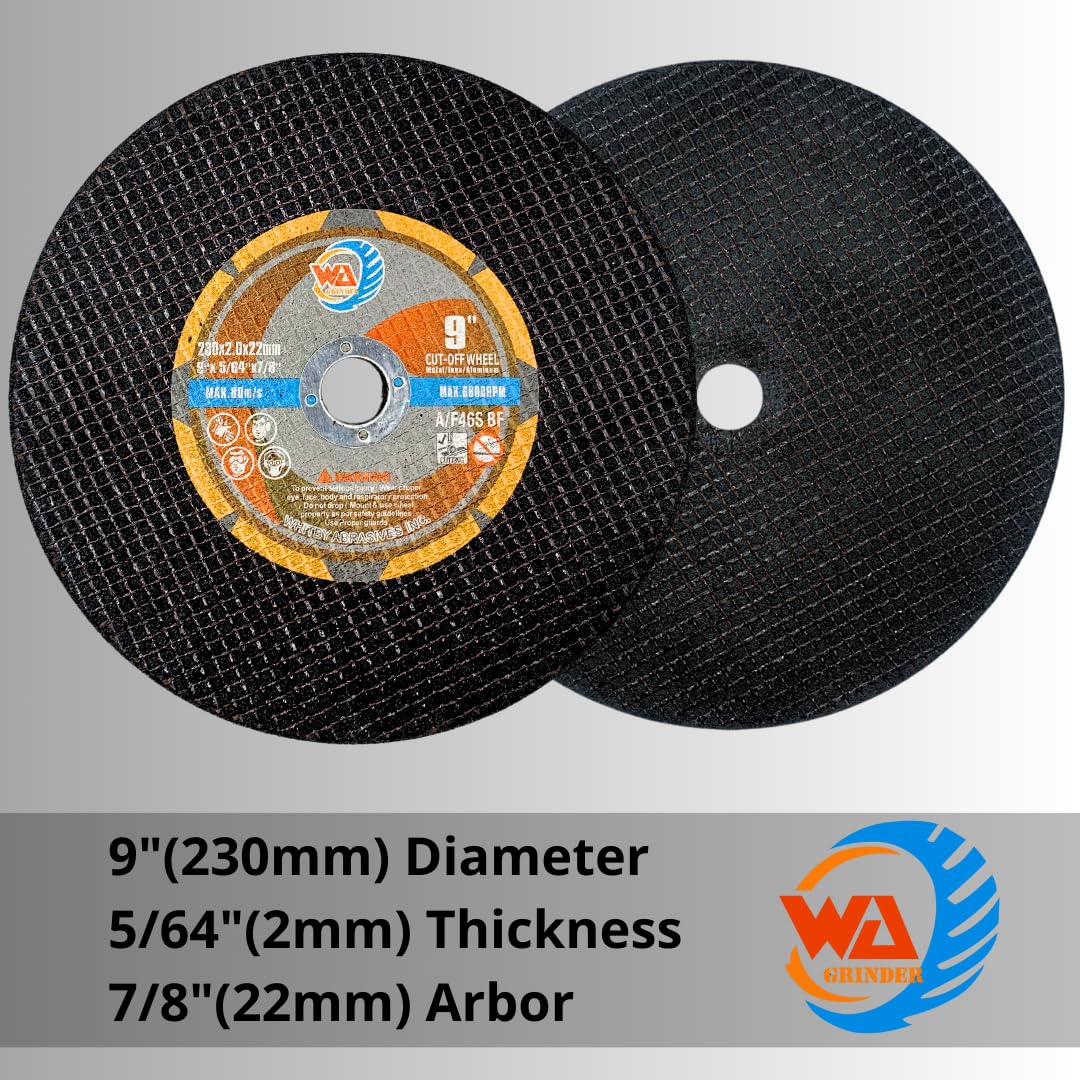 10 PACK 9" x 5/64 x7/8" Cutting Wheels for Metal & Stainless Steel