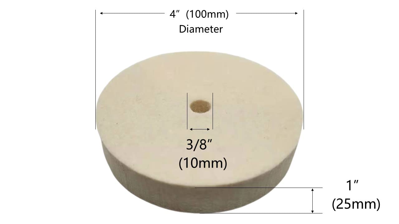 4" x 1" Wool Buffing Wheel, Compressed Fine Wool Felt