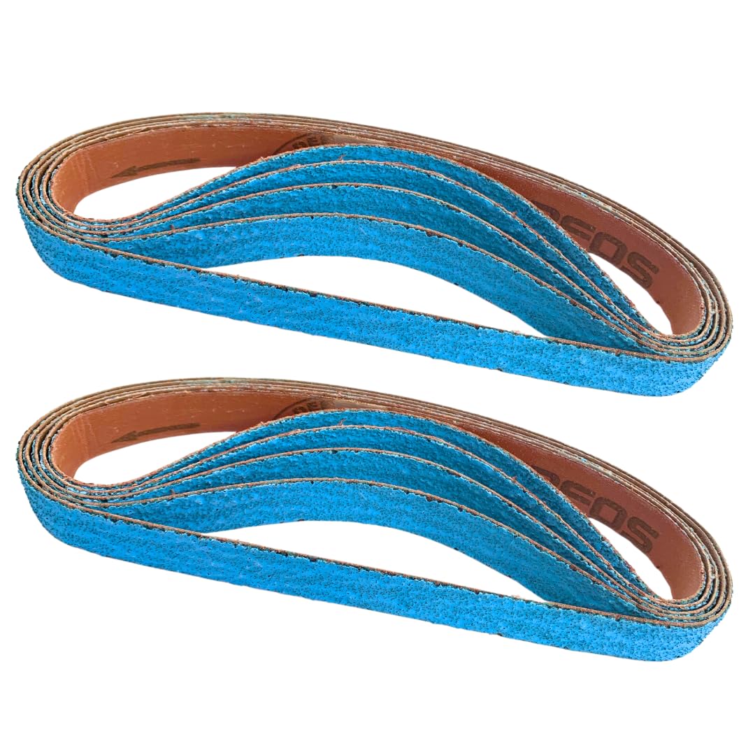 Whitby Abrasives 1/2 by 18 inch premium zirconia sanding belts, 10 pack