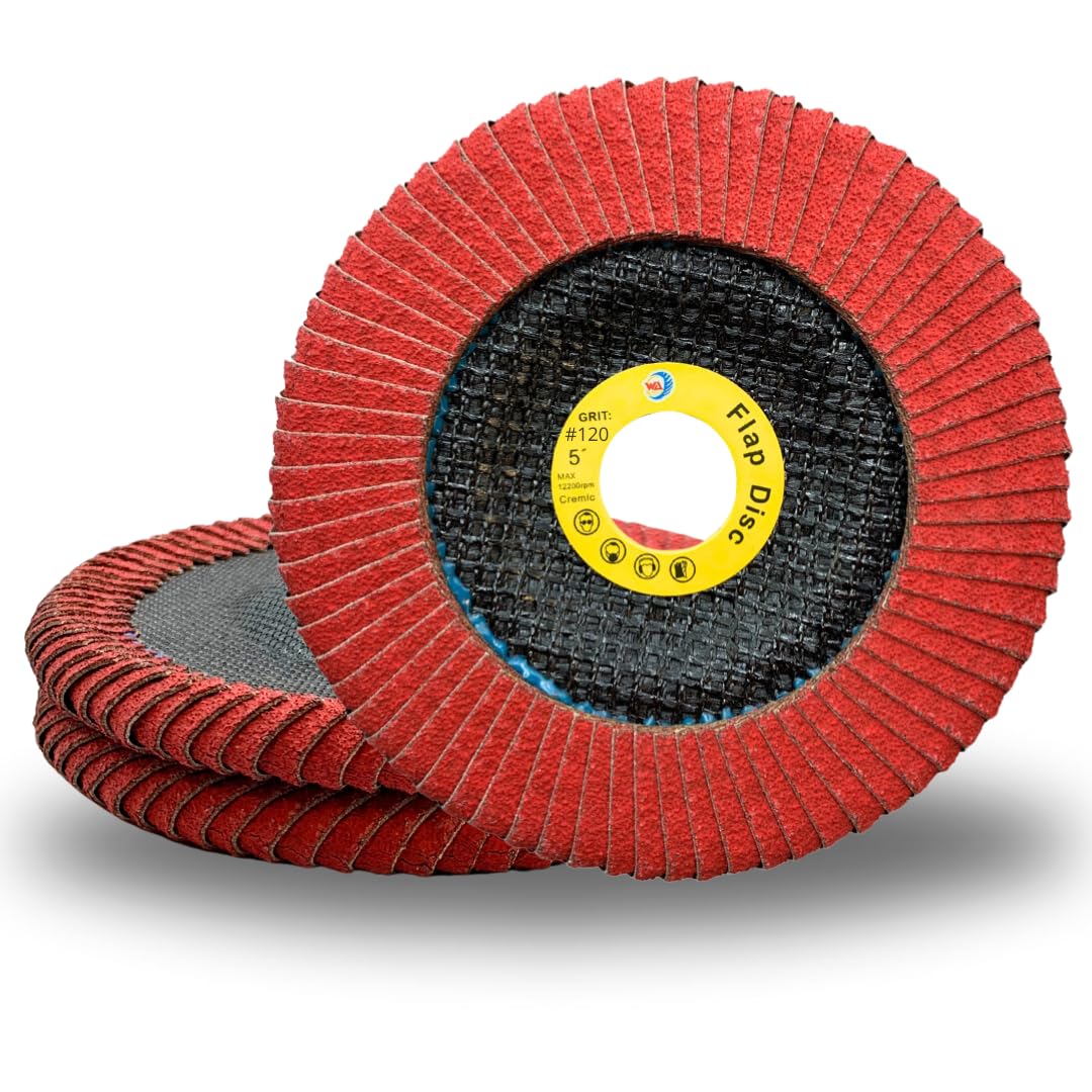 Whitby Abrasives 5 inch curved edge fillet weld VSM ceramic flap discs, 3 pack