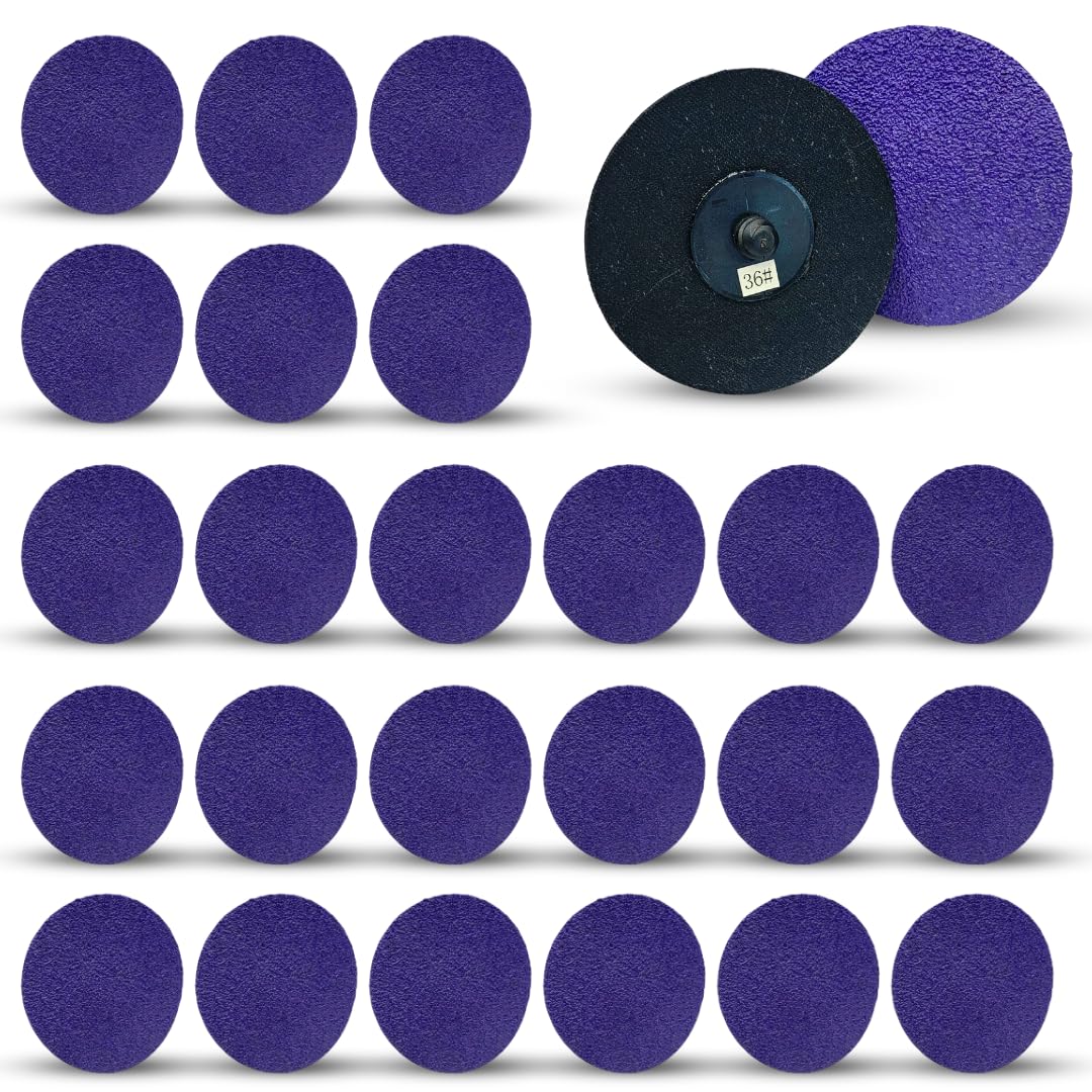 Disco de lijado de circonita morada con soporte de almohadilla de vástago de 1/4"