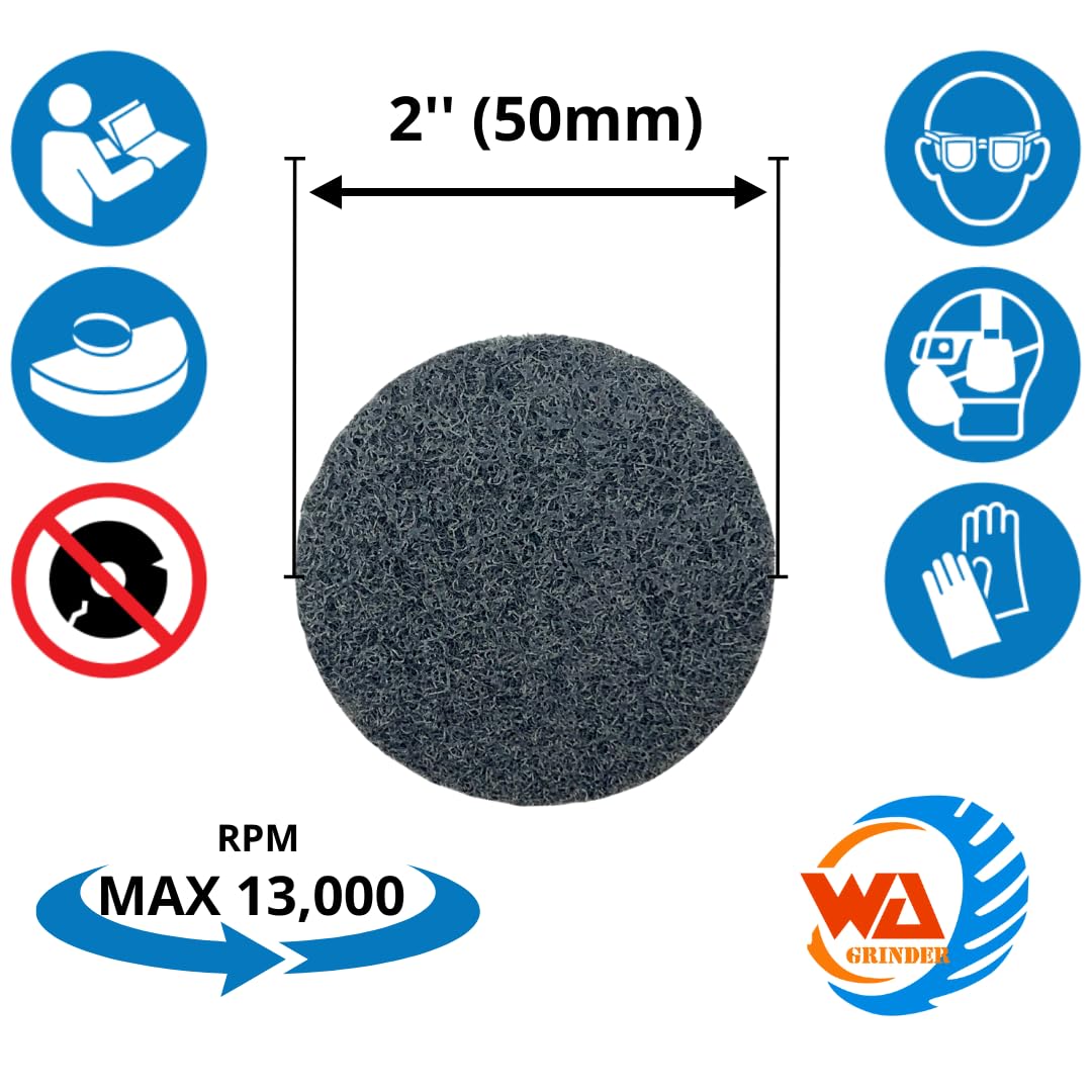 Whitby Abrasives 2 inch quick change silicon carbide non-woven polishing discs, 12 pack