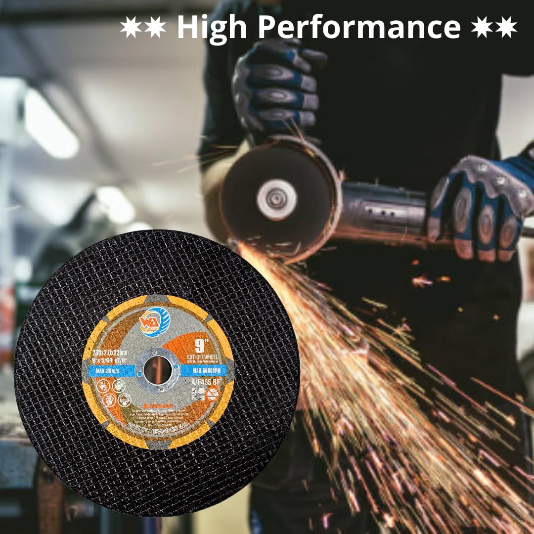 10 PACK 9" x 5/64 x7/8" Cutting Wheels for Metal & Stainless Steel